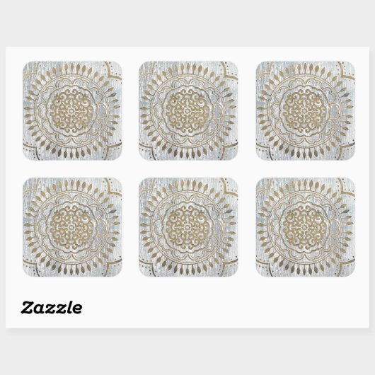 Mandala Gold Design Vierkante Sticker (Vel)