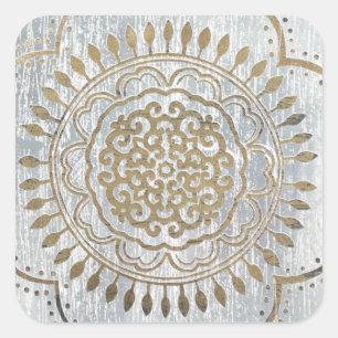 Mandala Gold Design Vierkante Sticker