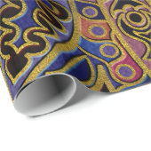 Mandala Gold Embossed op Faux Leather Cadeaupapier (Rol Hoek)