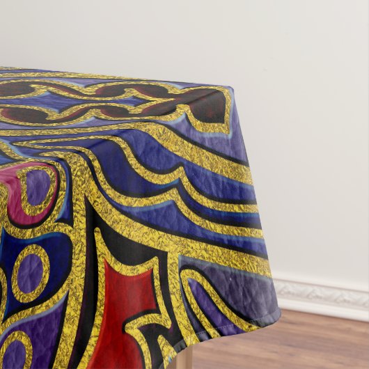 Mandala Gold Embossed op Faux Leather Tafelkleed (Voorbeeld)