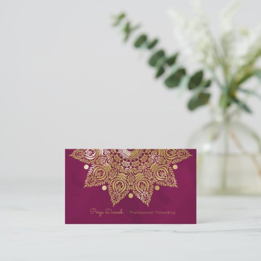 Mandala Gold Foil Visitekaartje (Staand voorkant)