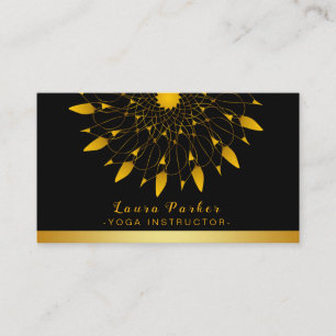 Mandala Gold Lotus Flower Yoga  Holistic Visitekaartje