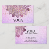 * Mandala Gold Pink Glitter Spirituele Yoga Visitekaartje (Voorkant / Achterkant)
