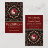 Mandala Gold Red YinYang New age Visitekaartjes (Voorkant / Achterkant)