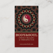Mandala Gold Red YinYang New age Visitekaartjes (Voorkant)