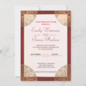 Mandala Gold Wedding Invitation, wit Kaart (Voorkant)
