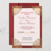 Mandala Gold Wedding Invitation, wit Kaart (Voorkant / Achterkant)
