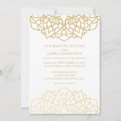 Mandala Gold White Pattern - Aangepaste bruiloft Kaart (Voorkant)