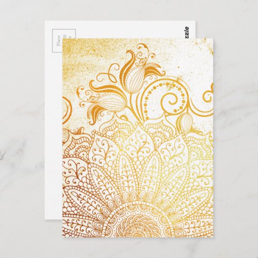 Mandala - Golden penseel Briefkaart (Voorkant / Achterkant)