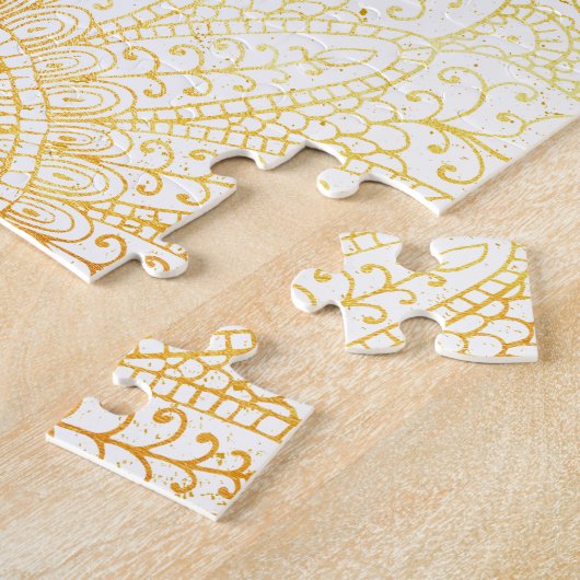 Mandala - Golden penseel Legpuzzel (Zijkant)