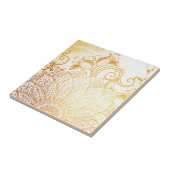 Mandala - Golden penseel Tegeltje (Zijkant)