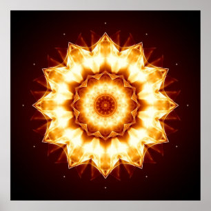 Mandala Golden Sun Poster