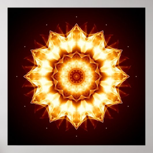 Mandala Golden Sun Poster (Voorkant)