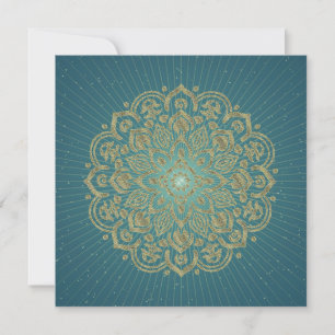MANDALA GoldenRosette - Wenskaart, Uitnodiging, Feestdagenkaart