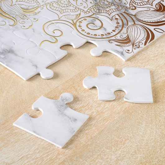 Mandala - Goud en marmer Legpuzzel (Zijkant)