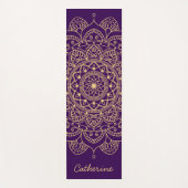 Mandala Goud en Paarse Op Maat Gemaakte Yogamat (Voorkant)