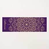 Mandala Goud en Paarse Op Maat Gemaakte Yogamat (Voorkant (horizontaal))