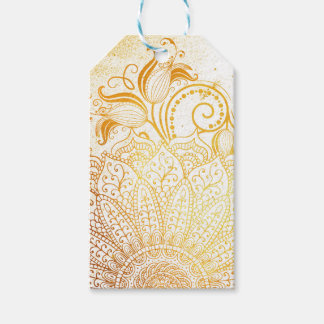 Mandala - Gouden borstel Cadeaulabel