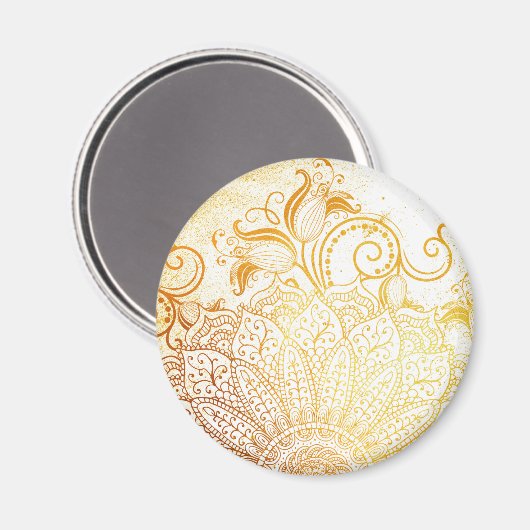 Mandala - Gouden borstel Magneet (Voorkant / Achterkant)