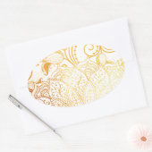 Mandala - Gouden borstel Ovale Sticker (Envelop)