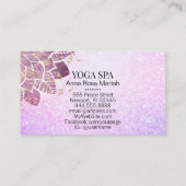 ** Mandala - Gouden Roze Glitter Spirituele Yoga Visitekaartje (Achterkant)