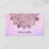 ** Mandala - Gouden Roze Glitter Spirituele Yoga Visitekaartje (Voorkant)
