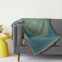 MANDALA Gouden Rozet - Deken