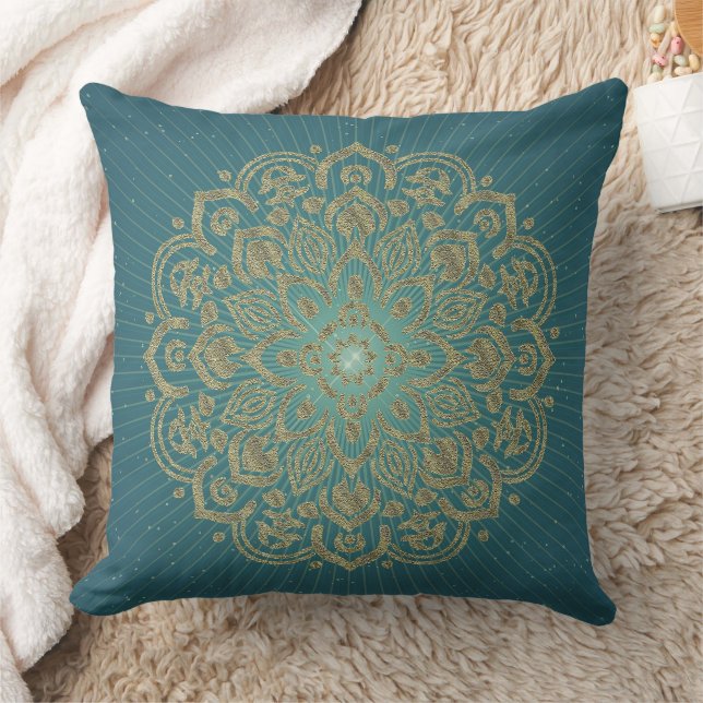 MANDALA Gouden Rozet - Kussen (Deken)