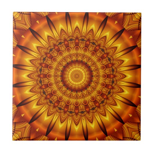 mandala gouden zon tegeltje (Voorkant)