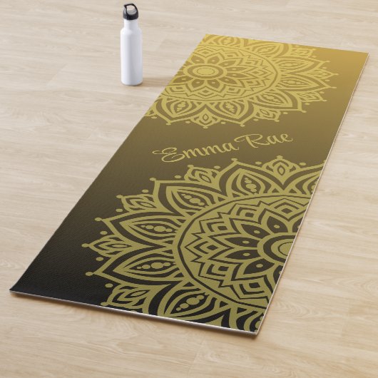 Mandala Gradient Black Gold Yoga Mat (In situ)