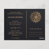 MANDALA GRAND OPENEN VROEGE ZWART GOLD BRIEFKAART (Achterkant)