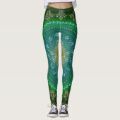 Mandala Green Blue - Leggings (Voorkant)