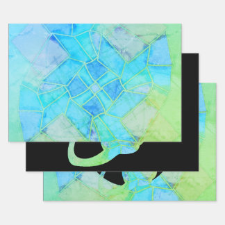 Mandala Green Chalk Sketch Inpakpapier Vel