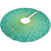Mandala Green Emerald Gold Kerstkerst Kerstboom Rok (Gekanteld)