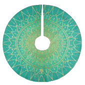 Mandala Green Emerald Gold Kerstkerst Kerstboom Rok (Voorkant)