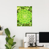 Mandala Green Gold Abstract Succulent Photography Poster (Thuiskantoor)