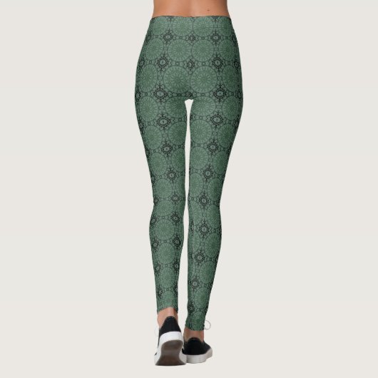 Mandala Green Gray Leggings (Achterkant)