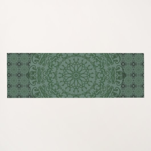 Mandala Green Grey Duvet Hoesje Yogamat (Achterkant (horizontaal))