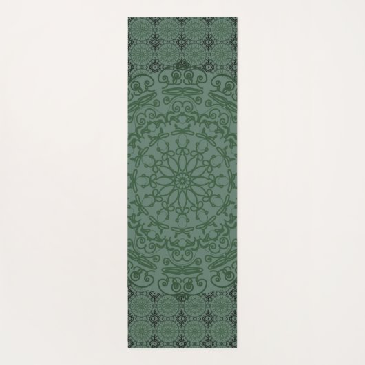 Mandala Green Grey Duvet Hoesje Yogamat (Achterkant)