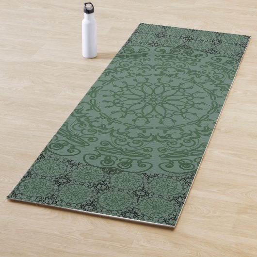 Mandala Green Grey Duvet Hoesje Yogamat (In situ)