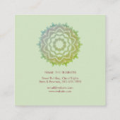 Mandala Green Lotus Flower Gold Yoga Instructor Vierkante Visitekaartje (Achterkant)