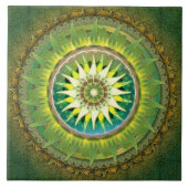 Mandala Green Tile Tegeltje (Voorkant)