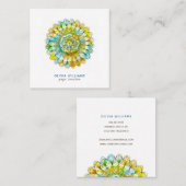 Mandala Green Yellow Spiritueel Yoga Visitekaartje (Voorkant / Achterkant)