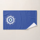 Mandala Grieks boemoogmerk Blauw wit Bad Handdoek (Handdoek)