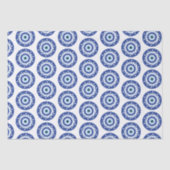 Mandala Grieks boemoogmerk Blauw wit Tissuepapier (Voorkant)