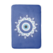 Mandala Grieks boze oog blauw wit Badmat (Voorkant Verticaal)