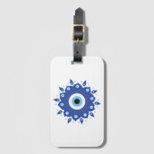 Mandala Grieks boze oog blauw wit Bagagelabel (Voorkant (verticaal))