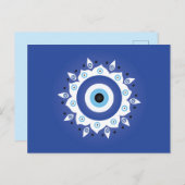Mandala Grieks boze oog blauw wit Briefkaart (Voorkant / Achterkant)
