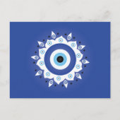 Mandala Grieks boze oog blauw wit Briefkaart (Voorkant)