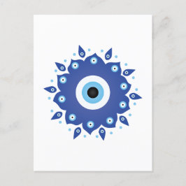 Mandala Grieks boze oog blauw wit Briefkaart